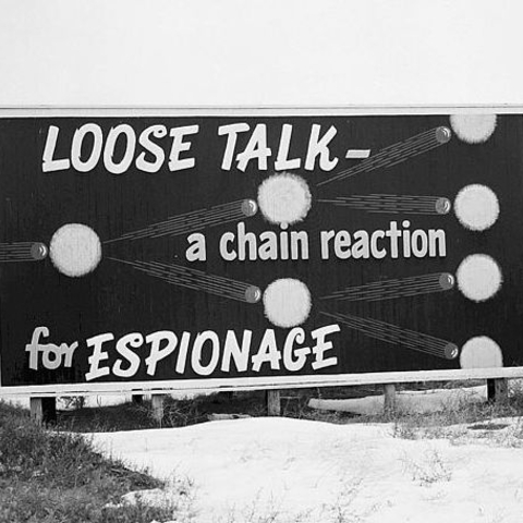 A Cold-War–era billboard outside the Hanford Site.